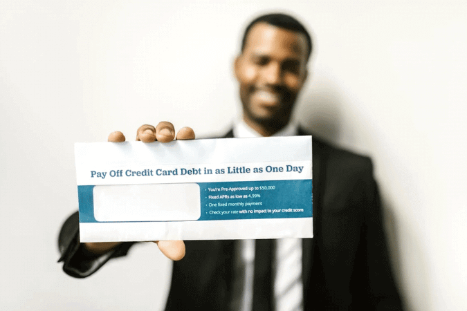 man-holding-up-a-credit-card-debt-forgiveness-advertisement