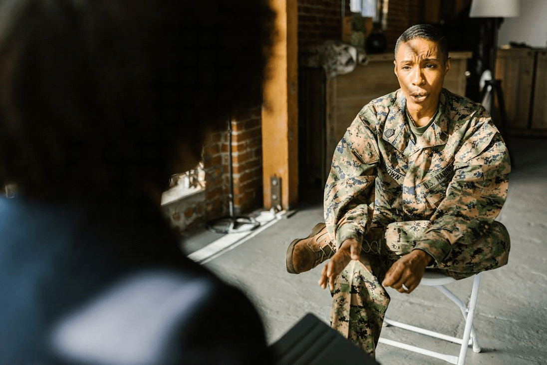Free Photo of Soldier Talking to a Therapist Stock Photo