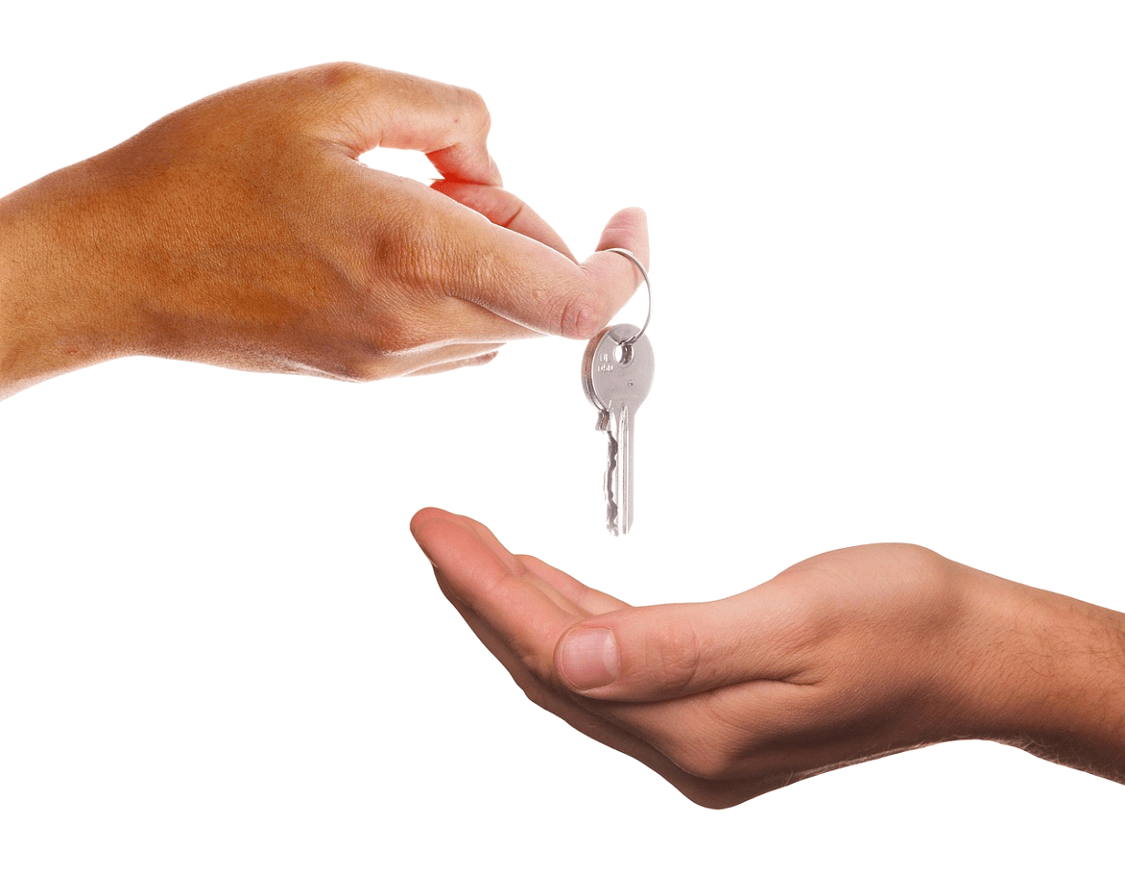 person receiving keys