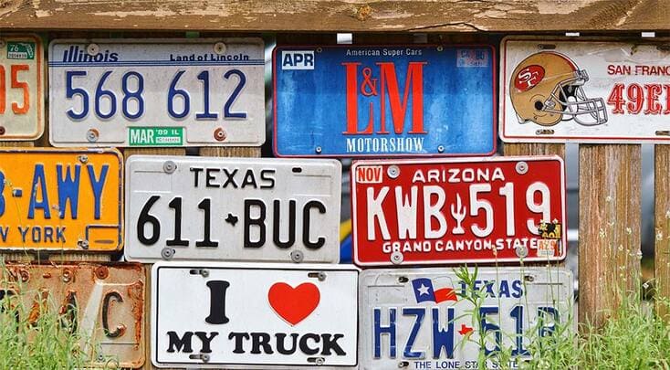 various-car-license-plates